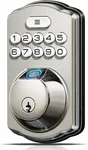 Veise Fingerprint Door Lock, Keyless Entry Door Lock, Electronic Keypad Deadbolt, Biometric Smart Locks for Front Door, Auto Lock, Anti-Peeking Password, Easy Install, Satin Nickel