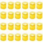 LiyuanQ LED Tea Lights Candles, 24 Pack Bright Battery Tea Lights Flameless LED Candle Lights Electric Fake Candle in Warm White and Wave Open Bulb Light for Wedding Table Gift Outdoor