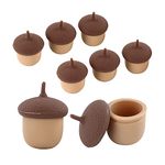 YHSWE 8pcs 5ml Pine Cone Non-stick Food Grade Silicone Wax Container Multi Use Silicone Jars for Wax, Essential Oil, Lip Balm, Shatter, Spices, brown