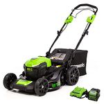 Greenworks 40V Brushless Self Propelled Lawnmower, 21 Inch Electric Lawnmower, 5.0Ah Battery and Charger Included