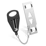 Portable Door Lock, Travel Lock, Heavy Duty Extra Lock for Additional Privacy and Safety in Home, Hotel and Apartment, Prevent Unauthorized Entry (Dual Hole Black 1 Pcs)