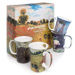 McIntosh Old Master Claude Monet Fine Bone China Set of 4 Mugs (11 oz)