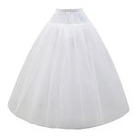 Aprildress A-line Hoopless Petticoat Crinoline Underskirt Slips for Wedding Dress UK-PPT026 White