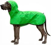 Mosucoirl Dog Raincoat Jacket Reflective Adjustable Hooded Pet Poncho Rain Coats with Leash Hole Waterproof Clothes for Small Medium Large Dogs (Green, XXL)