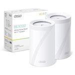TP-Link Deco BE65(2-pack) BE9300 Mesh WiFi 7, Tri-Band Seamless AI Roaming, Mesh System with MLO,2,5 Gbps Ports, 4K-QAM, VPN Encryption,APP Control, Google Home, Alexa, HomeShield