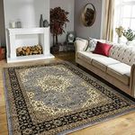 Online Bedding store Area Rugs – New luxury Beautiful modern traditional Area Rugs - Luxury Vintage Design carpet for hallway rugs (Grey, 80 * 150cm (2 ft 6 inch x 5 ft))