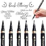 Calligraphy Pens - 6pcs Calligraphy Set for Beginners Refillable Black Brush Marker Pens,Hand Lettering Pens for Writing, Signature, Illustration, Design and Drawing, 4 Sizes