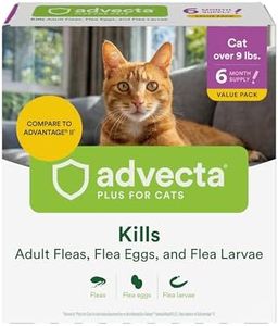 Advecta Plus Flea Prevention for Cats, Cat and Kitten Treatment & Control, Small and Large, Fast Acting Waterproof Topical Drops, 6 Month Supply