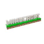 Paladone Minecraft Logo Light - Battery or USB Operated - 2 Light Modes - Officially Licensed Merchandise,White/Brown/Green