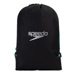 Speedo Unisex Pool Bag | Swim Bag | Kit Bag, Black/Green Glow, One Size