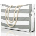 oscaurt Beach Bag, Large Beach Bags for Women, Waterproof Beach Tote Bags with Zip and Rope Handle, Summer Beach Bags Holiday Essentials Travel Bag Shopping Shoulder Handbags for Pool Gym Picnic