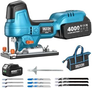 SEESII Jigsaw Barrel Grip, Cordless Jig Saw with 4.0Ah Battery, Brushless