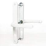 UPVC Door Handles Set Suits Fullex Locks - White - Lever/Lever - 68mm PZ (Centres) - 215mm Screw to Screw - Backplate 245mm X 34mm - UPVC, White Replacement PVC