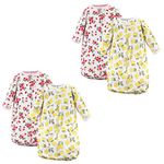 Hudson Baby Unisex Baby Cotton Long-Sleeve Wearable Sleeping Bag, Sack, Blanket, Fruit 4-Pack, 0-3 Months