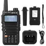 Retevis RA685 Walkie Talkie Dual Band, Long Range Two Way Radio 5W High Power, Amateur Radio, Ham Radio 1800mAh Flashlight FM Rechargeable Walkie Talkie Handheld for Beginner, Hunting (Black, 1Pcs)