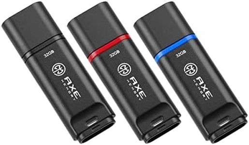 AXE MEMORY USB Drive 3-Pack 32GB USB 2.0 3X Matte Black Flash Drives