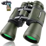 20x50 Hunting Binoculars for Adults - 28mm Large Eyepiece Professional Waterproof Binoculars for Bird Watching Hiking Concert Travel with BAK4 Prism FMC Lens, Green