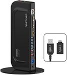 WAVLINK USB 3.0 / USB C Universal Dual Display Docking Station Support HDMI and DVI/VGA/HDMI with 6 USB Ports,Gigabit Ethernet and Audio Jack for Windows and Mac