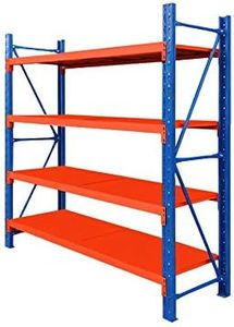 2M x 1.5M Heavy Duty Metal Warehouse Garage Shelving System 800KG Storage Racking (Blue & Orange)