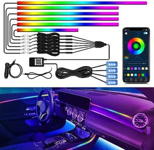 WEBUPAR Dreamcolor Interior Car Lights, 10 in 1 Car LED Strip Lights with APP Control and 213 Color Modes, Car Accessories Car Decorative Lights, Neon Car Ambient Lighting Kits