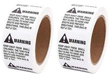 Suffocation Warning Labels, 1,000 Labels,2" X 2" inches, 2 Rolls (500 Per Roll),FBA Warning Labels,Shipping Labels,Peel and Stick Keep Away from Small Children (2 Rolls)