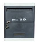 AURA PLAST Locking Mailbox Wall Mounted, Drop Box with Key Lock, Weatherproof Secure Mail Box Plastic Dropbox for Envelope, Letter, Outside, Home, Office Business