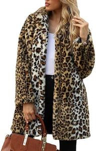 TOPONSKY Faux Furry Fur Costume Winter Snow Collar Coats 2023 Plus Leopard 2XL