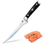 SHAN ZU Fillet Knife 7 inch- Edge Deboning Fish and Meat Boning Knife, Professional Super Sharp Fish Knife Made of German Stainless Steel Boning Knife