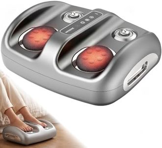 Electric Foot Massager with Heat, Feet Massage for Plantar Fasciitis Relief | Portable Feet Massager Machine for Travel, Shiatsu Foot Massager Device for Calf, Christmas Birthday Gifts for Men Women