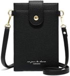 Valentoria Womens Crossbody Cellphone Bag Small Shoulder Purse Card Wallet Satchel Pouch, Black, Small