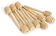 ARTIST INTERNATIONAL Pack of 12 Handmade Wooden Honey Dipper Stick Individually Wrapped Perfect for Wedding Shower Party Favors Honey Jar Spoon Or Honey Wands Mini Premium Wooden 4 Inch