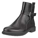 ECCO Women's Amsterdam Waterproof Buckle Ankle Boot, Black, 8-8.5