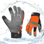 Vgo... 1Pair 5℃/41°F Winter Waterproof Work Gloves Men,Cold Weather Safety Work Gloves,Cold Storage or Freezer Glove, Touchscreen,hi-viz Colors(H-viz Orange,XL,SL7584F)