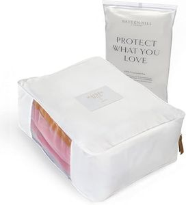 Luxury Cotton Sweater Storage Bag | Fits 5 Fine Knit Sweaters | 15 Inch | Certified Organic Cotton Cashmere Garment Bag | Breathable | Organizer for Sweaters and Linen | Certified Carbon Neutral