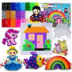 FunzBo Fuse Beads Craft Kit - 5500PCS 5mm Bead 111 Patterns Melty Fusion Colored Beads Arts & Crafts Pearler Set Gifts for Kids 21 Different Color Gifts for Kids Girls Age 5 6 7