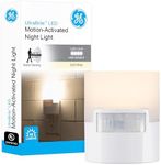 GE LED Motion Sensor Night Light, Plug into Wall, 40 Lumens, Soft White, UL-Certified, Energy Efficient, Ideal Nightlight for Bedroom, Bathroom, Kitchen, Hallway, 12201, White, 1 Pack