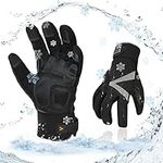 Vgo 1Pair -20℃/-4°F Warm Winter Mechanic Gloves, Cold Weather Waterproof Safety Work Gloves,Cold Storage or Freezer Use,w/3M Thinsulate Lining,Touchscreen(L, Black, SL8777FW)