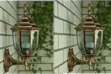 Kiyah Lights B22 Holder Cast Aluminium Antique Gold Finished Wall Lamp Pack Of 2