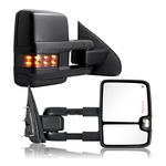 Towing Mirror for Silverado Sierra -Compatible with 2014-2018 Chevy Silverado GMC Sierra With Power Operated Heated Glass Turn Signal Light&Running Light Driver&Passenger Sides