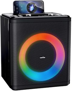 comiso Portable Bluetooth Speaker, 60W Party Speaker with Loud Subwoofer Heavy Bass,16H Playtime, Karaoke Speaker with LED Light, Wireless Speaker Support MIC/USB/AUX/TWS for Indoor/Outdoor/Camping