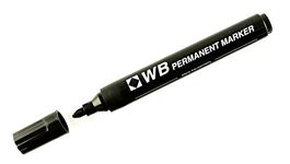 smco 10 x Black Bullet Tip WB PERMANENT MARKER Pens Waterproof