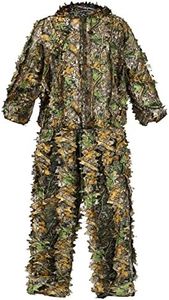 GUGULUZA Ghillie Suit for Men 3D Leaves Hooded Clothing Camouflage Lightweight Suits for Hunting Shooting(M/L)