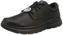 Skechers Men's Flex Advantage Slip Resistant Work Uniform Dress Shoe, Black Leather, 10 UK