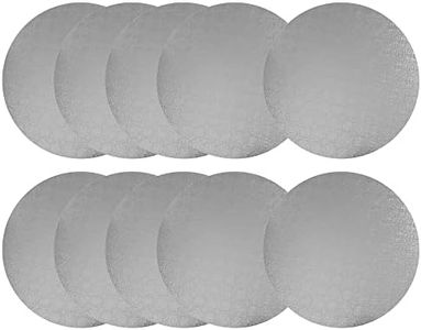 O'CREME Silver Wraparound Cake Pastry Round Drum Board 1/4 Inch Thick, 18 Inch Diameter - Pack of 10