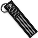 KEYTAILS Keychains, Premium Quality USA Flag Blackout Key Tag for Auto, Motorcycle, Backpacks, Gift