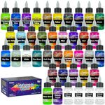 Airbrush Paint, 36 Colors with 4 Thinner Airbrush Paint Set, Water-Based Air brush Paints Acrylic Ready to Spray Includes Metallic & Neon Colors, 20ml/Bottle