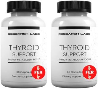 Research Labs Thyroid Support + Iodine - Energy, Metabolism, Focus (60 Capsules) - 2 Pack