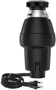 1/2 HP Continuous Feed Garbage Disposal with Air Switch, Compact Stainless Steel Food Waste Disposer, for Kitchen Sink, EZ-Mount Flange Compatible
