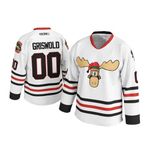 UNLC Eway Clark #00 Griswold Hockey Jersey, White, XL