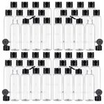 50 Pack 100 ML Plastic Empty Bottles, Clear Travel Containers with Flip Cap & 2 Transfer Funnels, Refillable Squeeze Bottles for Shampoo, Lotion, Liquid Body Soap, Toner